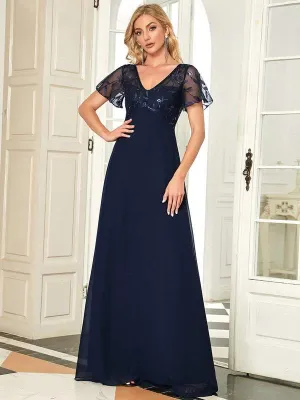 Roycebridal Shannon sequin leaf patterned chiffon mother of the groom dress
