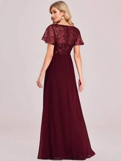 Roycebridal Shannon sequin leaf patterned chiffon mother of the groom dress