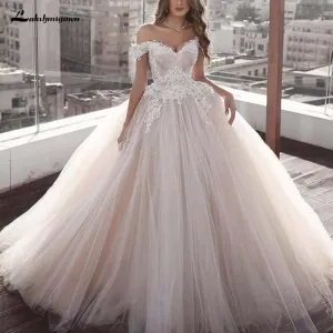 Roycebridal White Wedding Dresses Ball Gown Off The Shoulder Sweetheart
