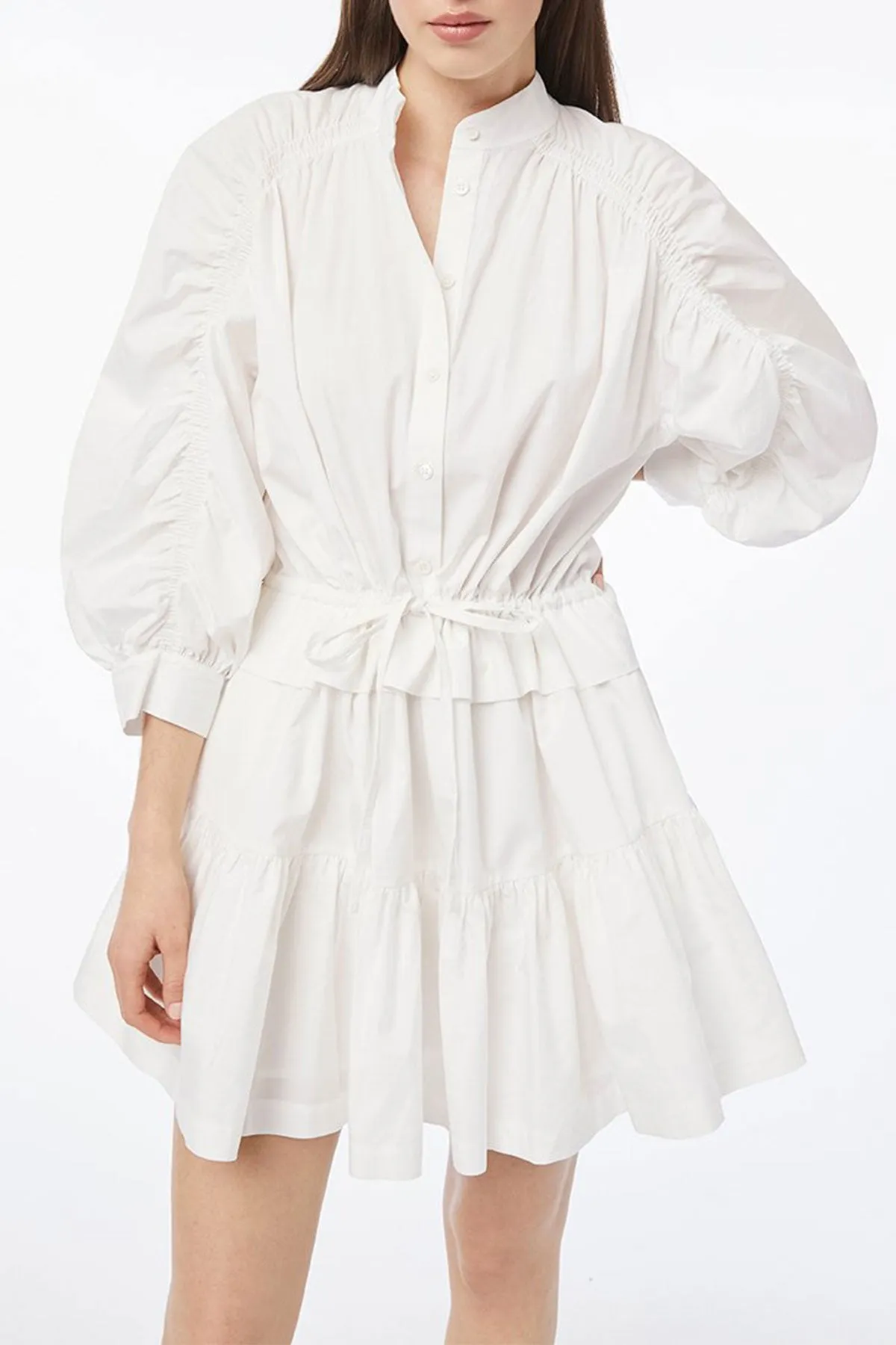 Ruched Sleeve Dress