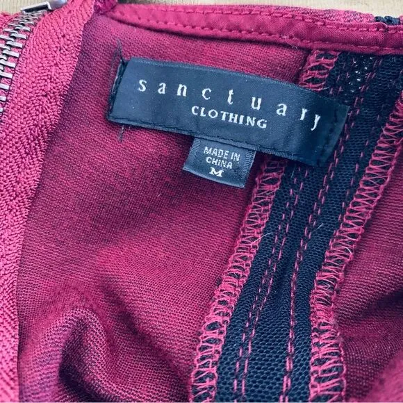 Sanctuary Burgundy Deep Red Work/Holiday/Cocktail Party Bodycon Dress | Size: M