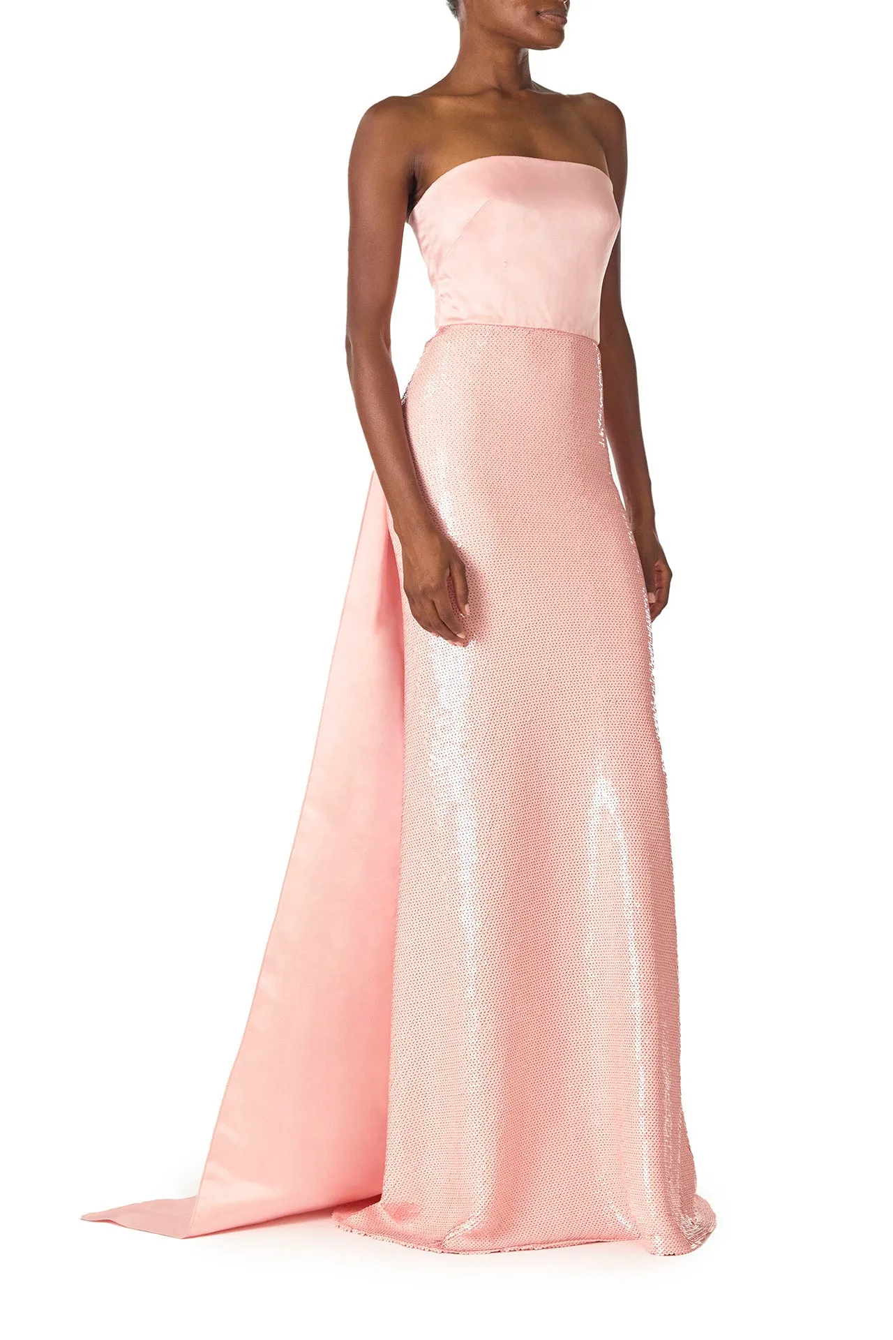 Satin and Sequin Column Gown