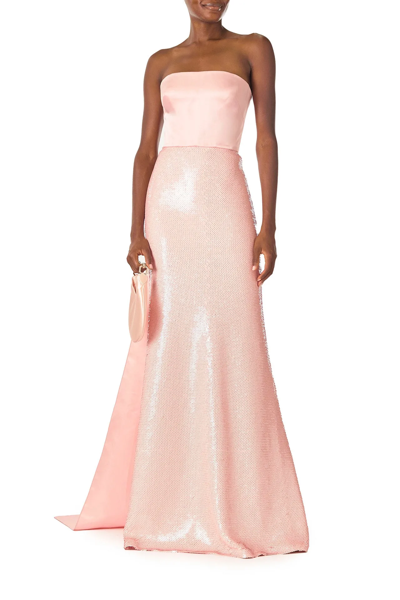 Satin and Sequin Column Gown
