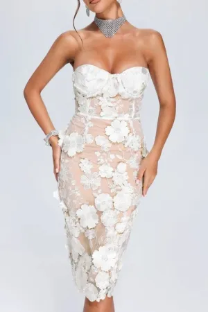 Scarlet Romance Appliqué Dress