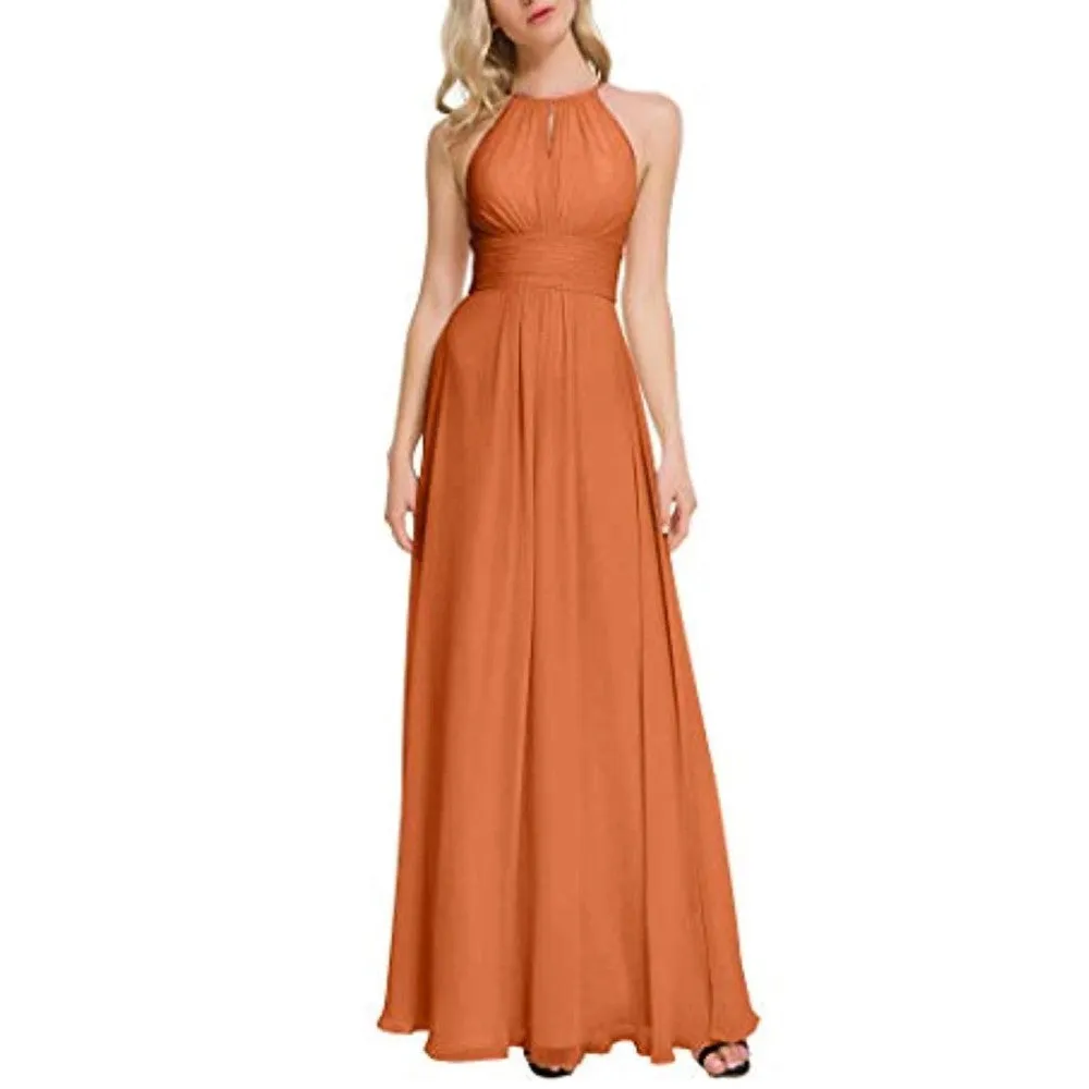 sd-hk Long Chiffon Bridesmaids Dresses Off The Shoulder Party Gowns For Women