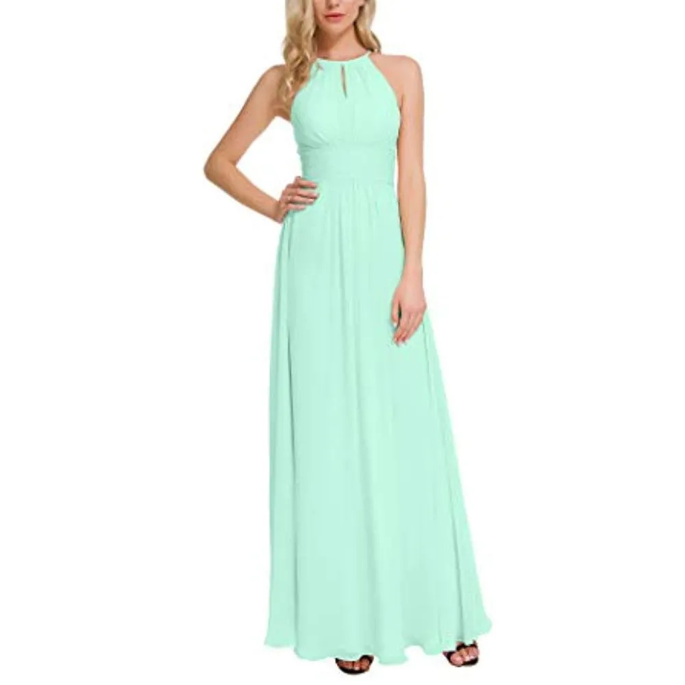 sd-hk Long Chiffon Bridesmaids Dresses Off The Shoulder Party Gowns For Women