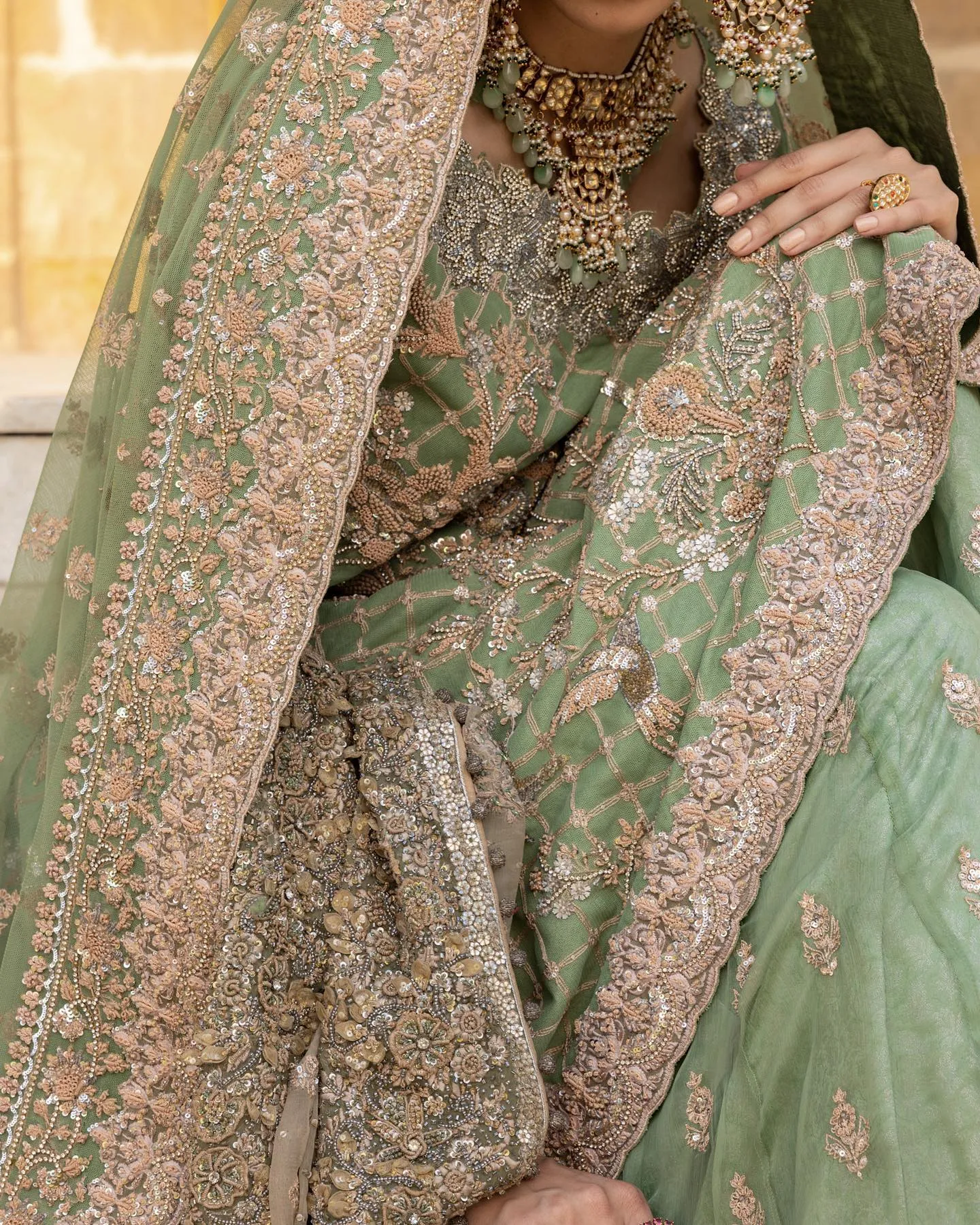 Sea Green Lehenga Kameez for Pakistani Bridal Dresses