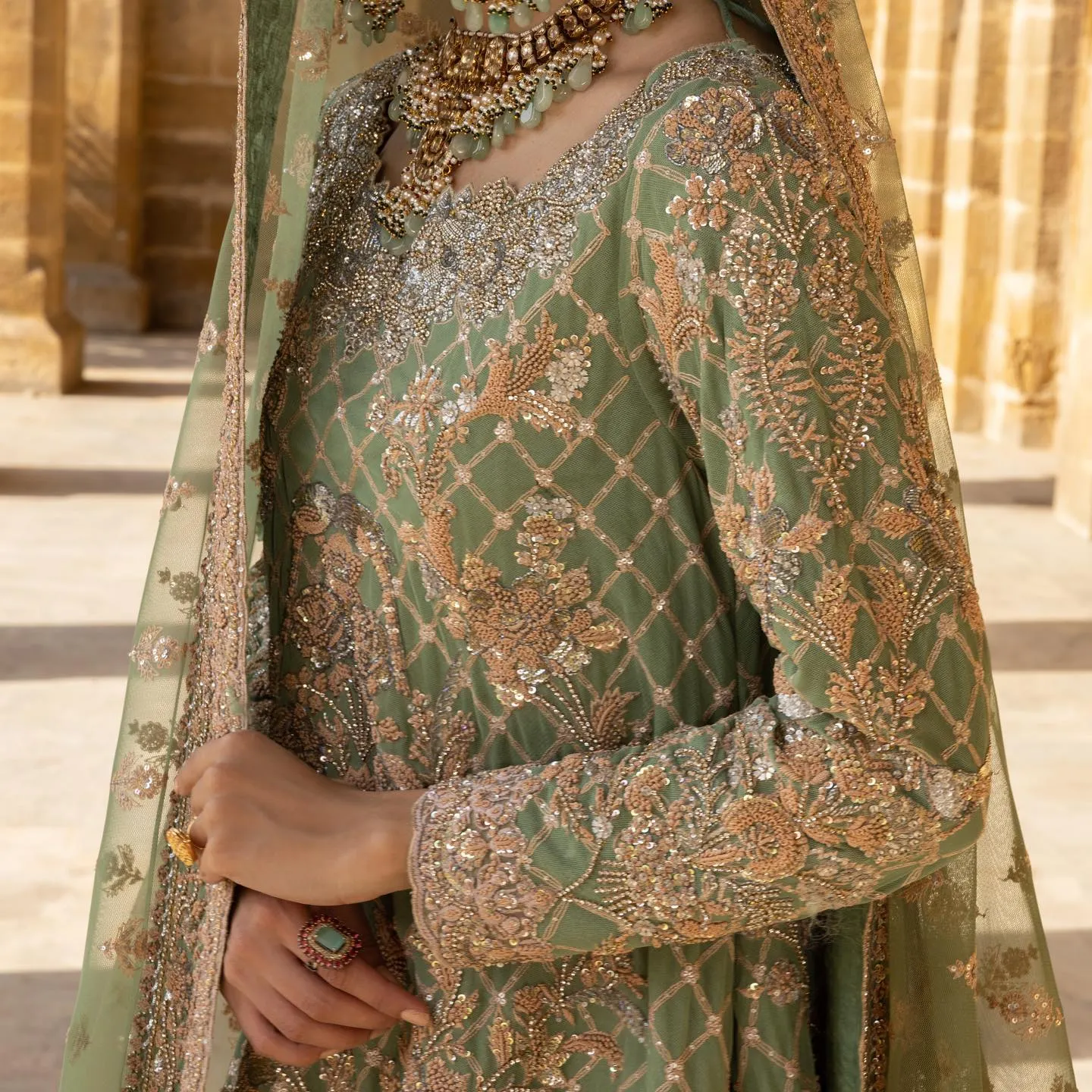 Sea Green Lehenga Kameez for Pakistani Bridal Dresses
