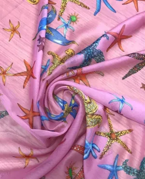 Sea Shell Pattern Sugar Chiffon Fabric - Lightweight Elegant Material for Crafting