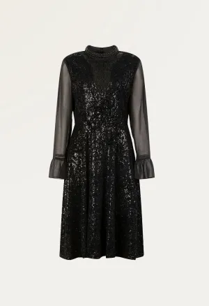 See-through velvet evening dress