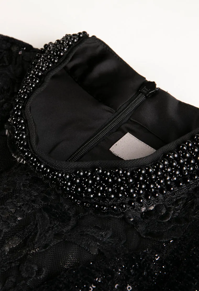 See-through velvet evening dress