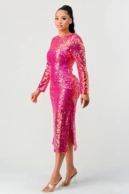 Sequin Glamour Maxi Party Dress