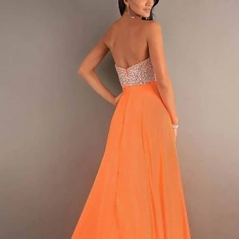 Sequin Top Chiffon Bottom Strapless Bridesmaid Dress 100 Colors Available