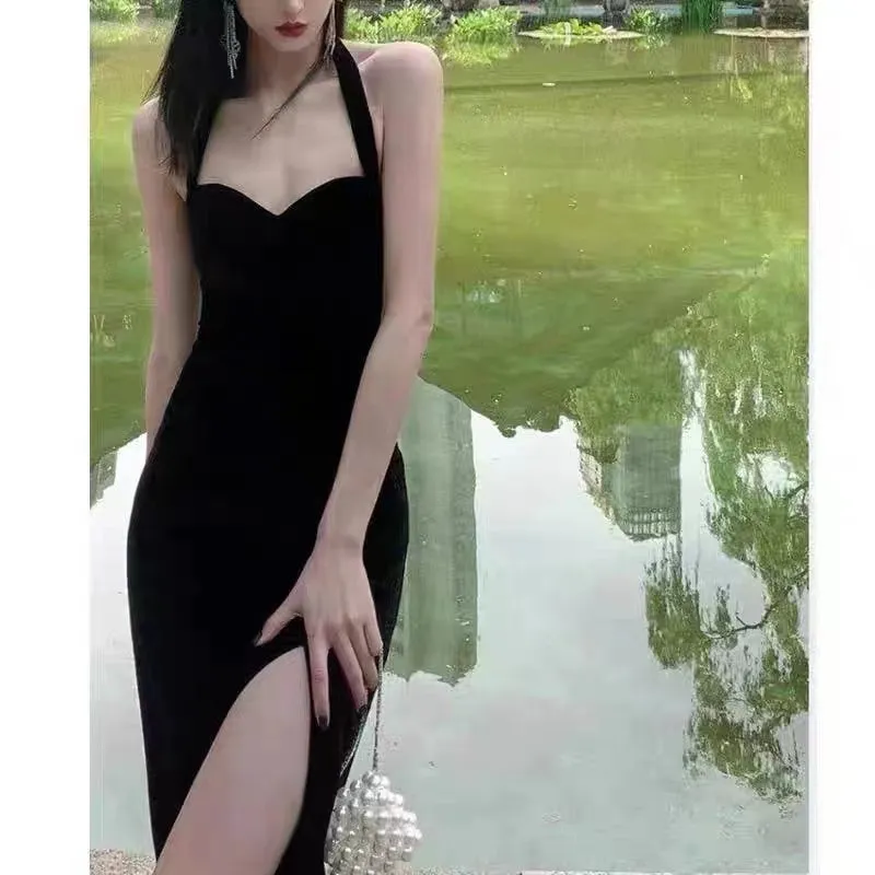 Sexy Halter Sweetheart Side slit Sheath Prom Dresses,PDS0999