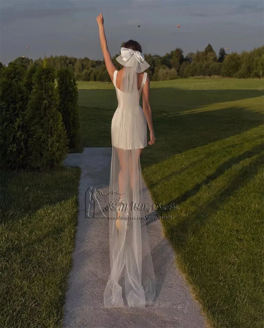 Sexy Sheath Wedding Dress Short Vestidos de Noiva Curto 2024 Square Cheap Bride Dresses Above Knee Beach Wedding Party Gowns