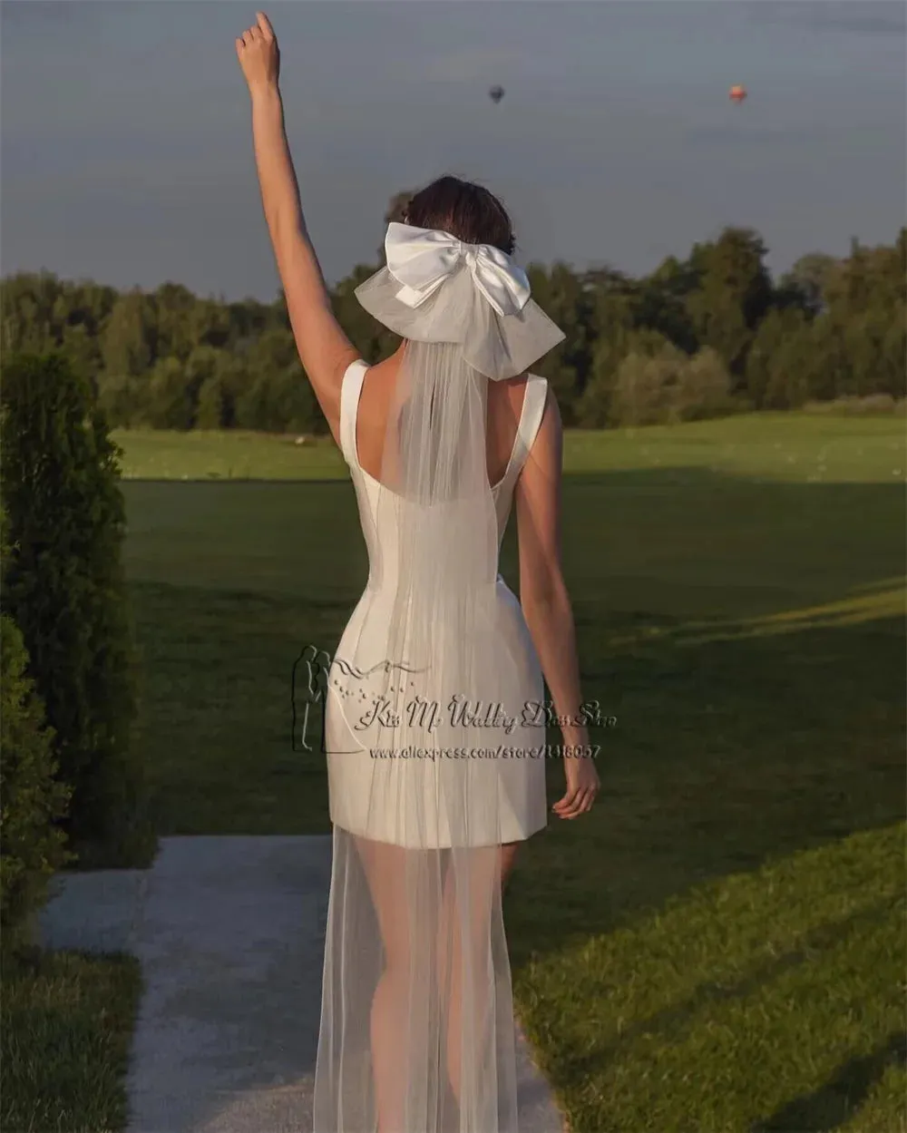 Sexy Sheath Wedding Dress Short Vestidos de Noiva Curto 2024 Square Cheap Bride Dresses Above Knee Beach Wedding Party Gowns