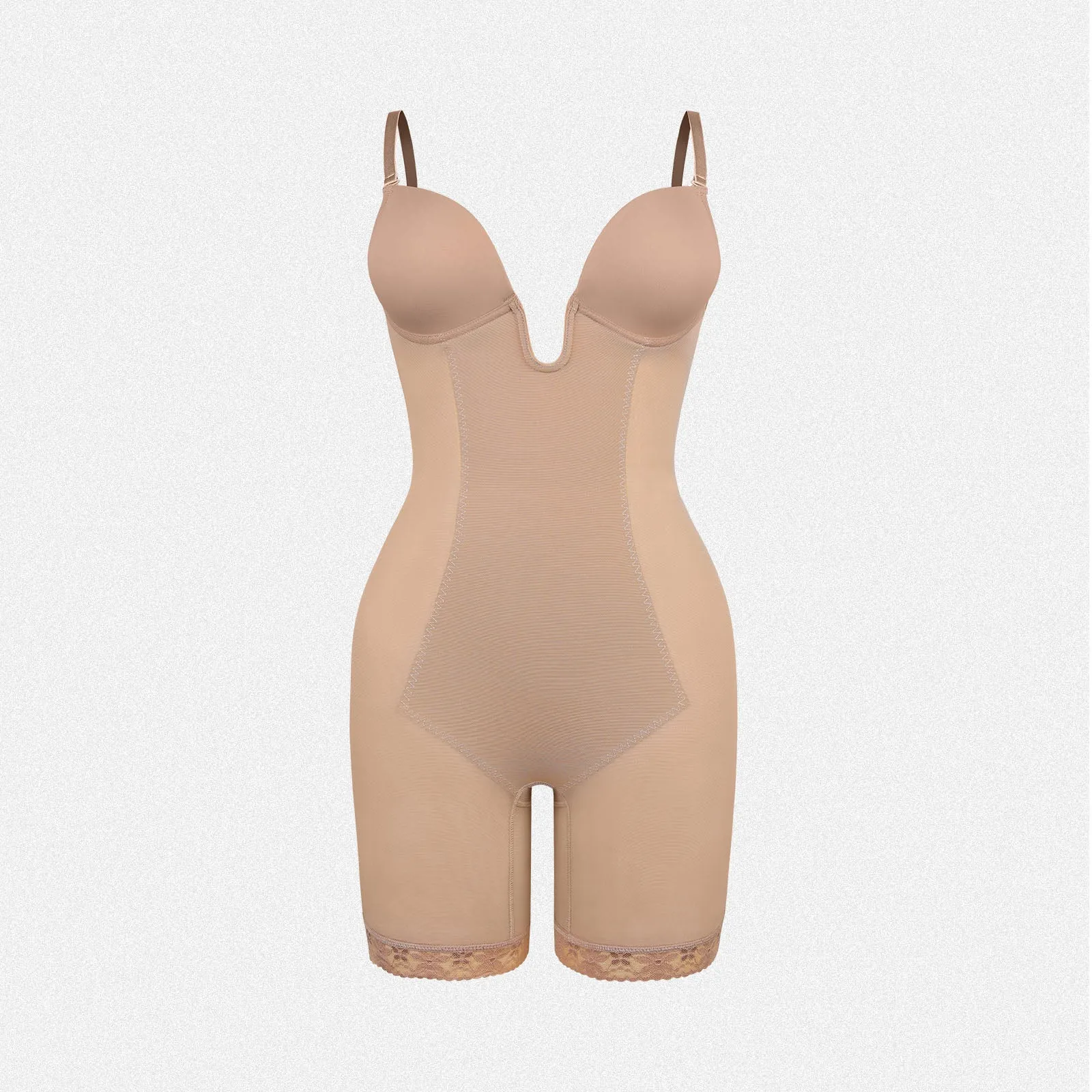 Shaperin Backless U Plunge Shapewear Bodysuit Strapless Full Body Shaper