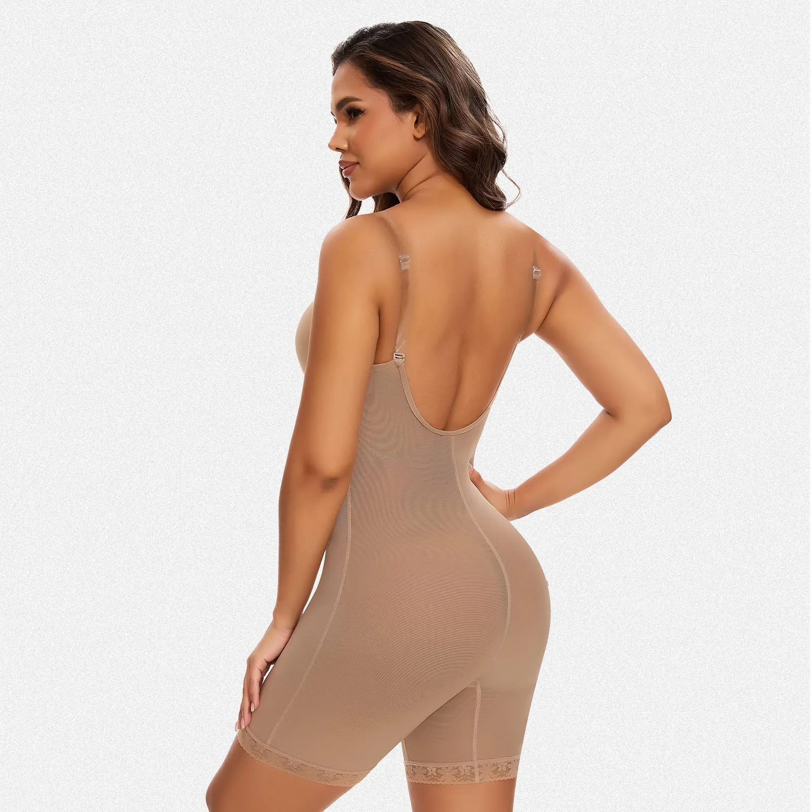 Shaperin Backless U Plunge Shapewear Bodysuit Strapless Full Body Shaper