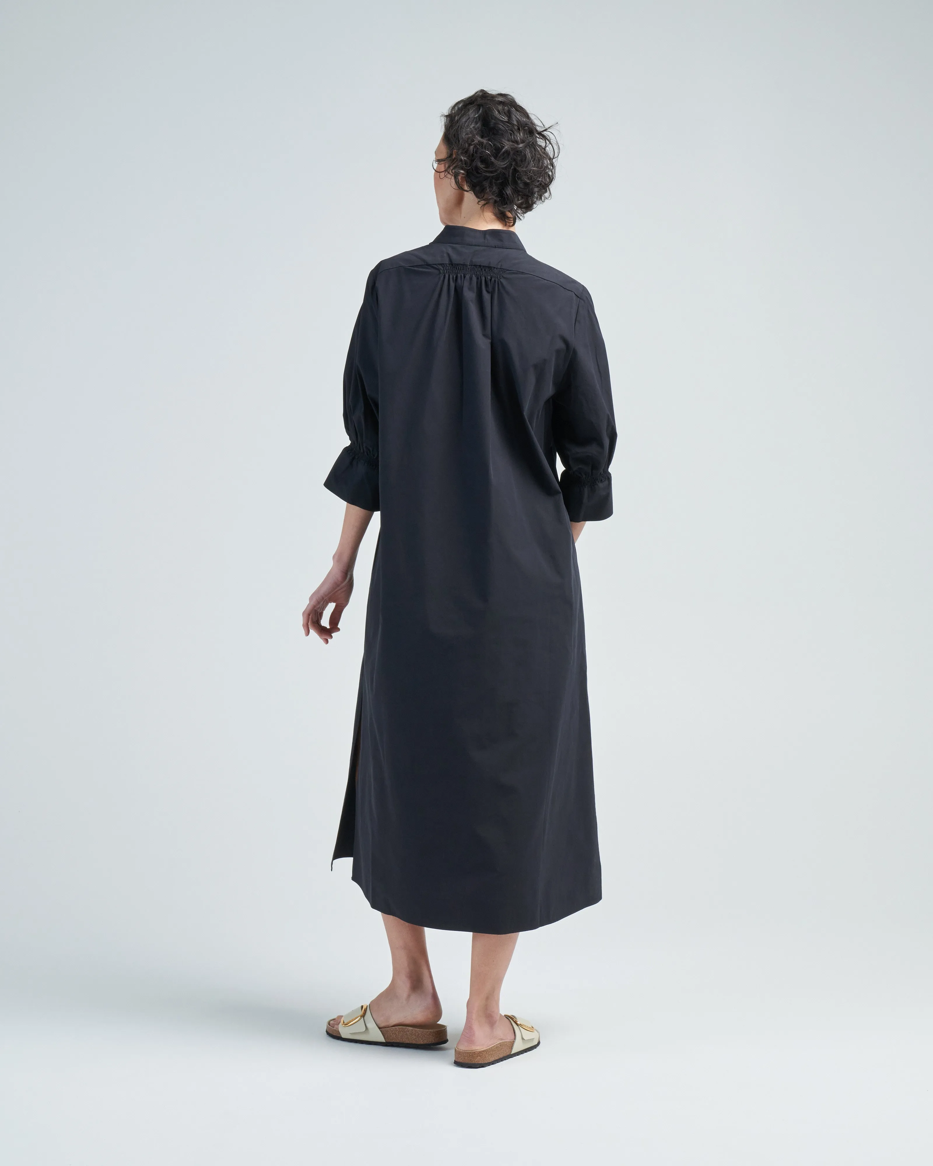 shirt dress with ruched cuff
