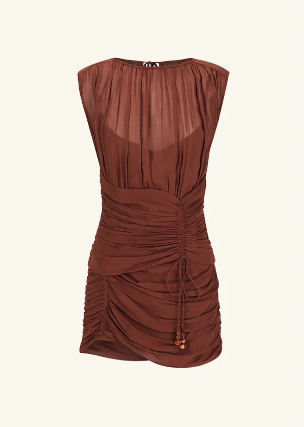 SHONA JOY Blair Panelled Gathered Mini Dress - Cocoa
