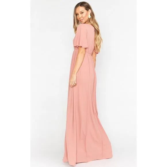Show Me Your Mumu Emily Empire Maxi Dress in Rustic Mauve Crisp S NWT