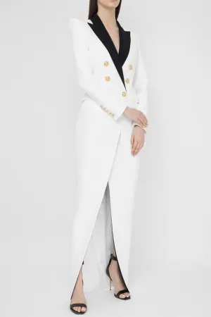 Silas Colorblock Tuxedo Maxi Blazer Dress