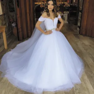 simple wedding dresses vestidos de novia off the shoulder beaded white wedding ball gown