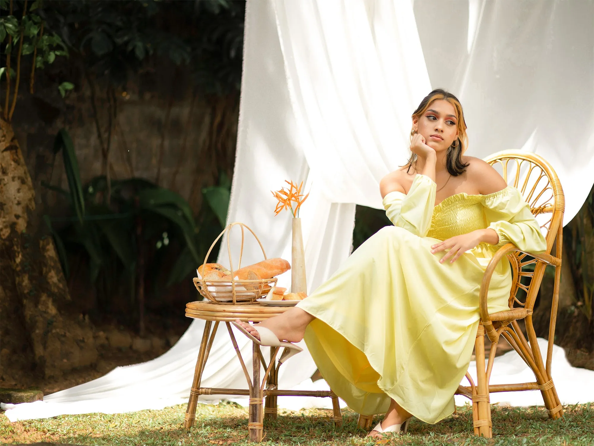 Smocked Detail Maxi Dress