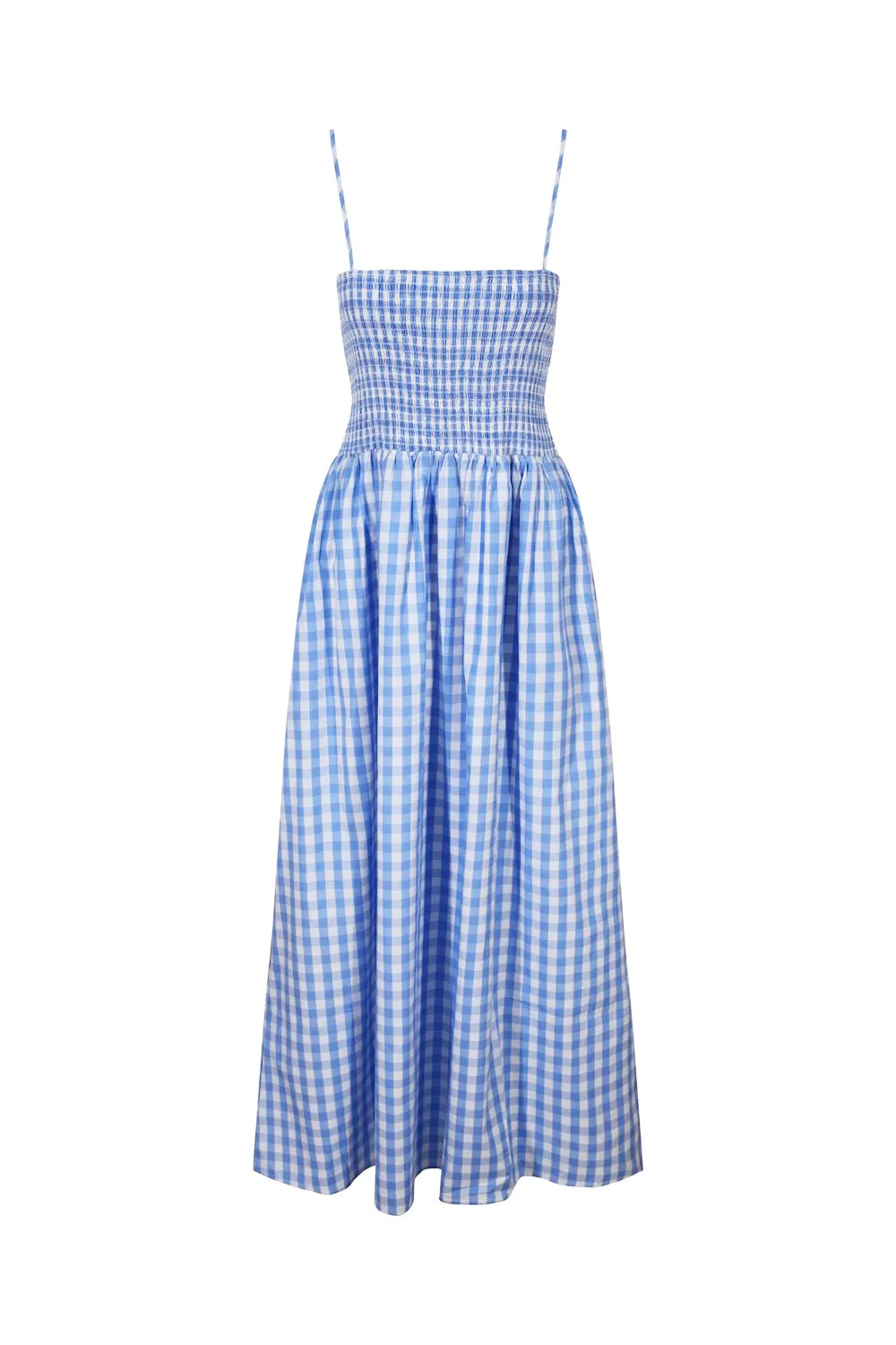 Smocked Gingham Maxi Dress