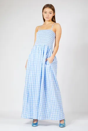 Smocked Gingham Maxi Dress