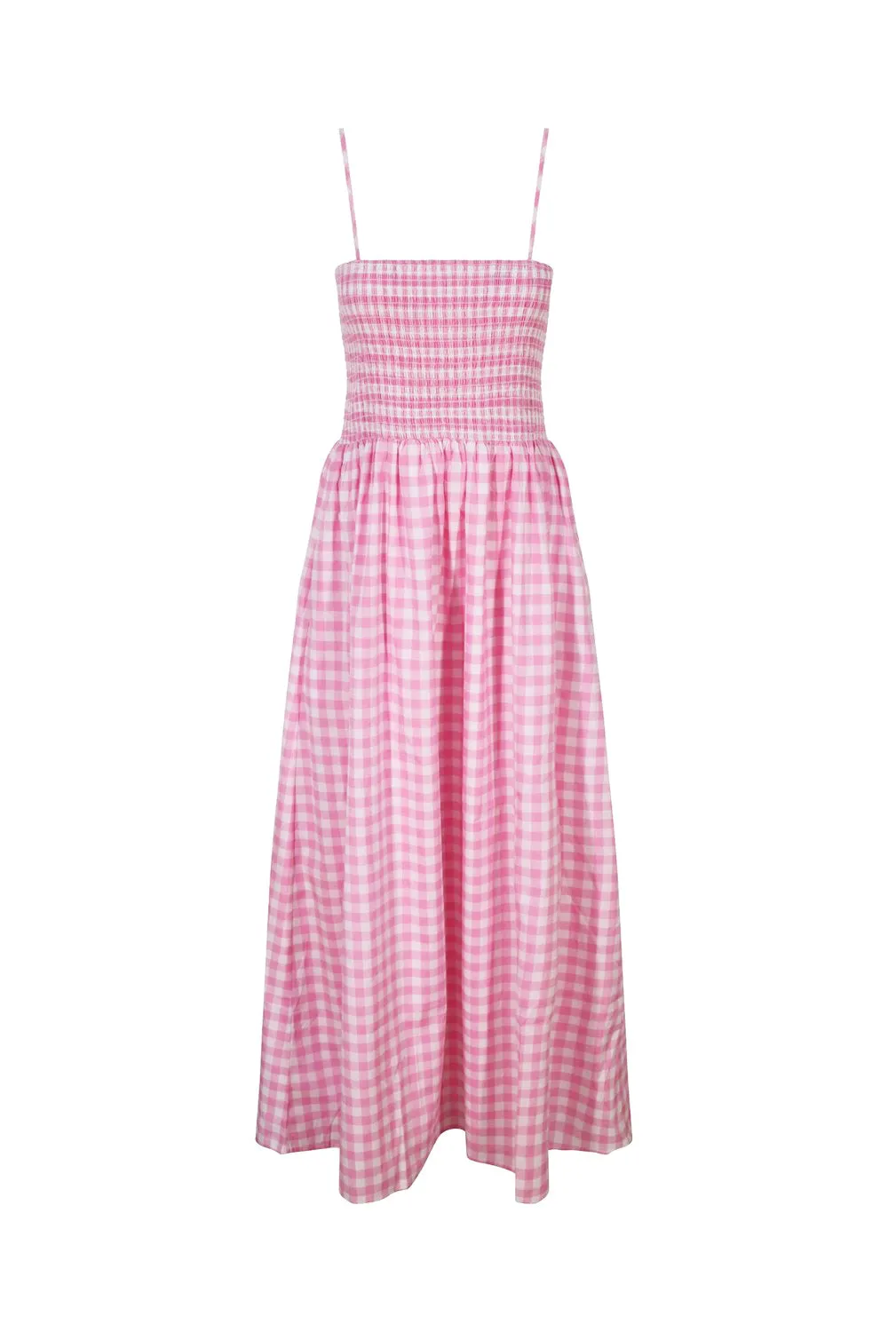 Smocked Gingham Maxi Dress