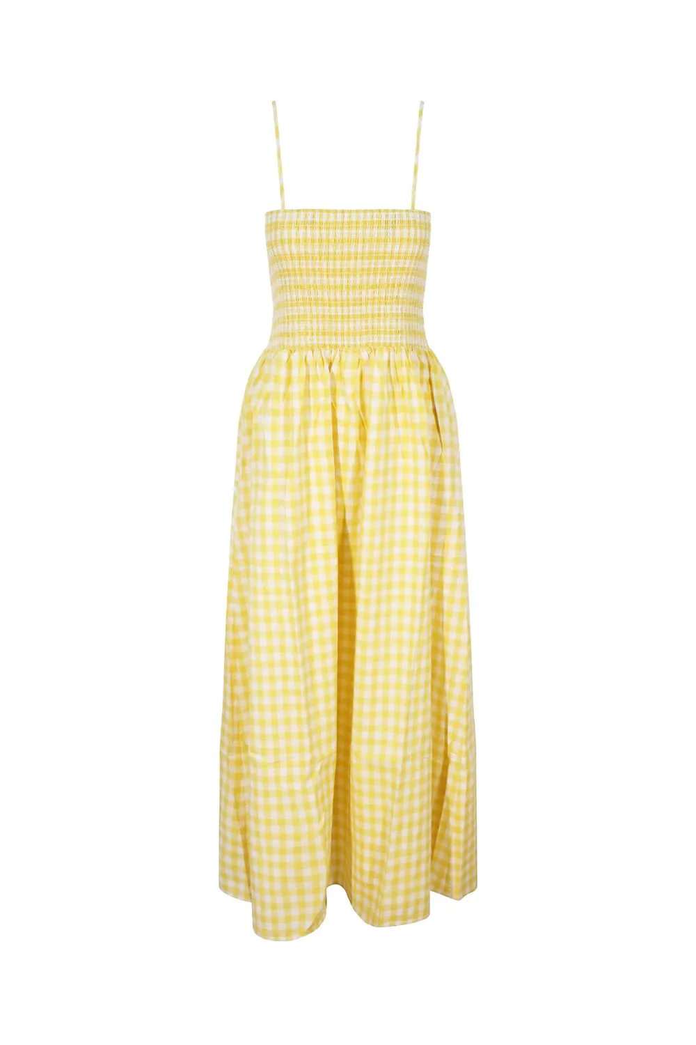Smocked Gingham Maxi Dress