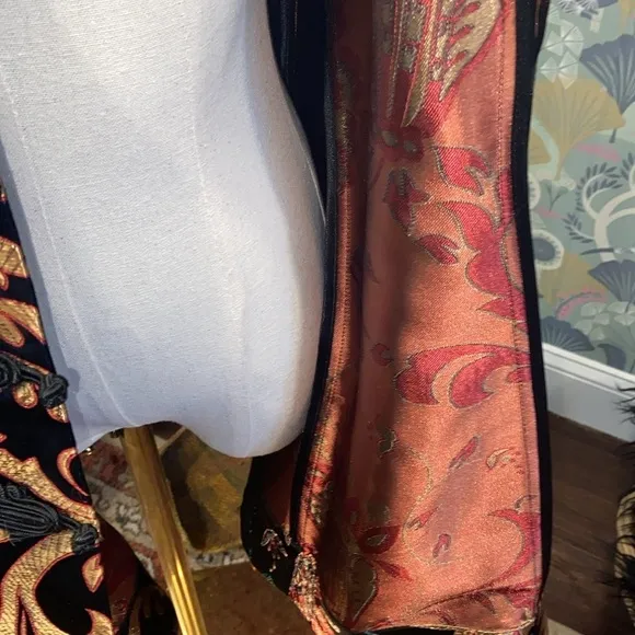 Soft Surroundings Women’s Sz L Kimono Moon Dynasty Brocade Asian Jacket Floral