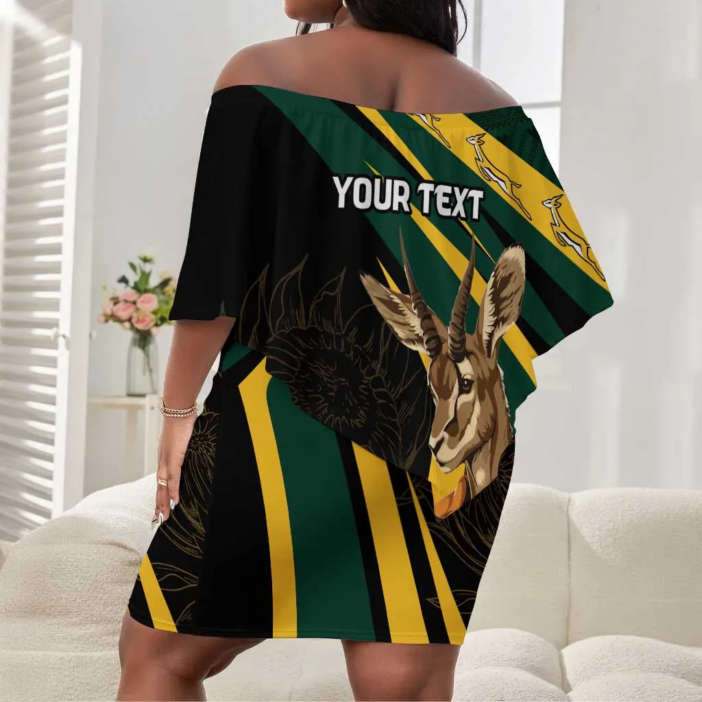South Africa Bokke Personalised Off Shoulder Short Dress Mascot Dynamic LT7