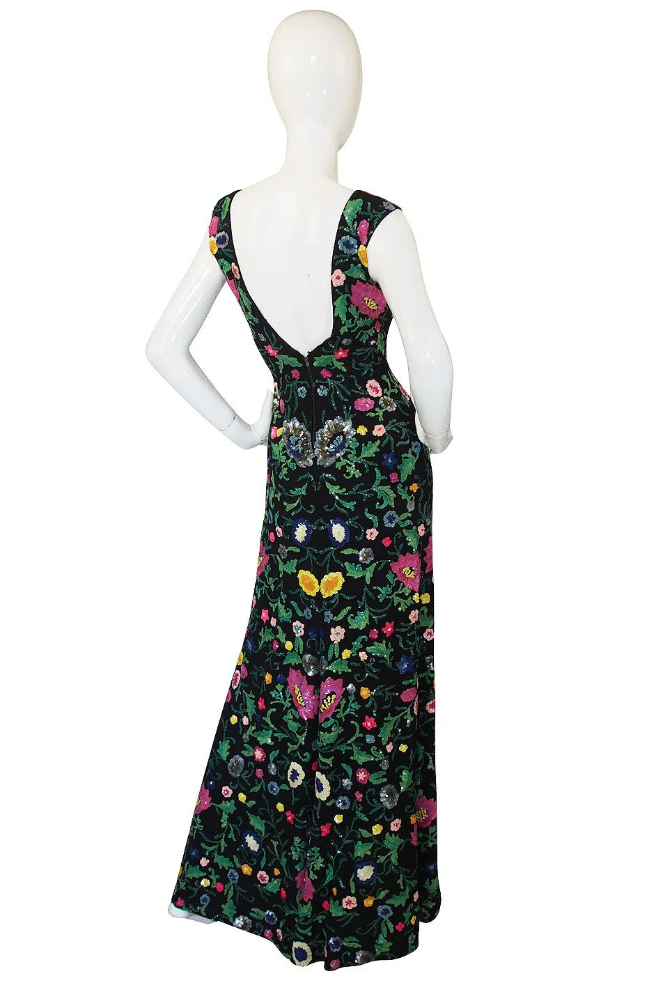 Spectacular Late 1920s, Early 30s Floral Sequin Gown