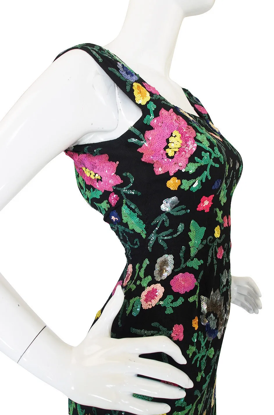 Spectacular Late 1920s, Early 30s Floral Sequin Gown