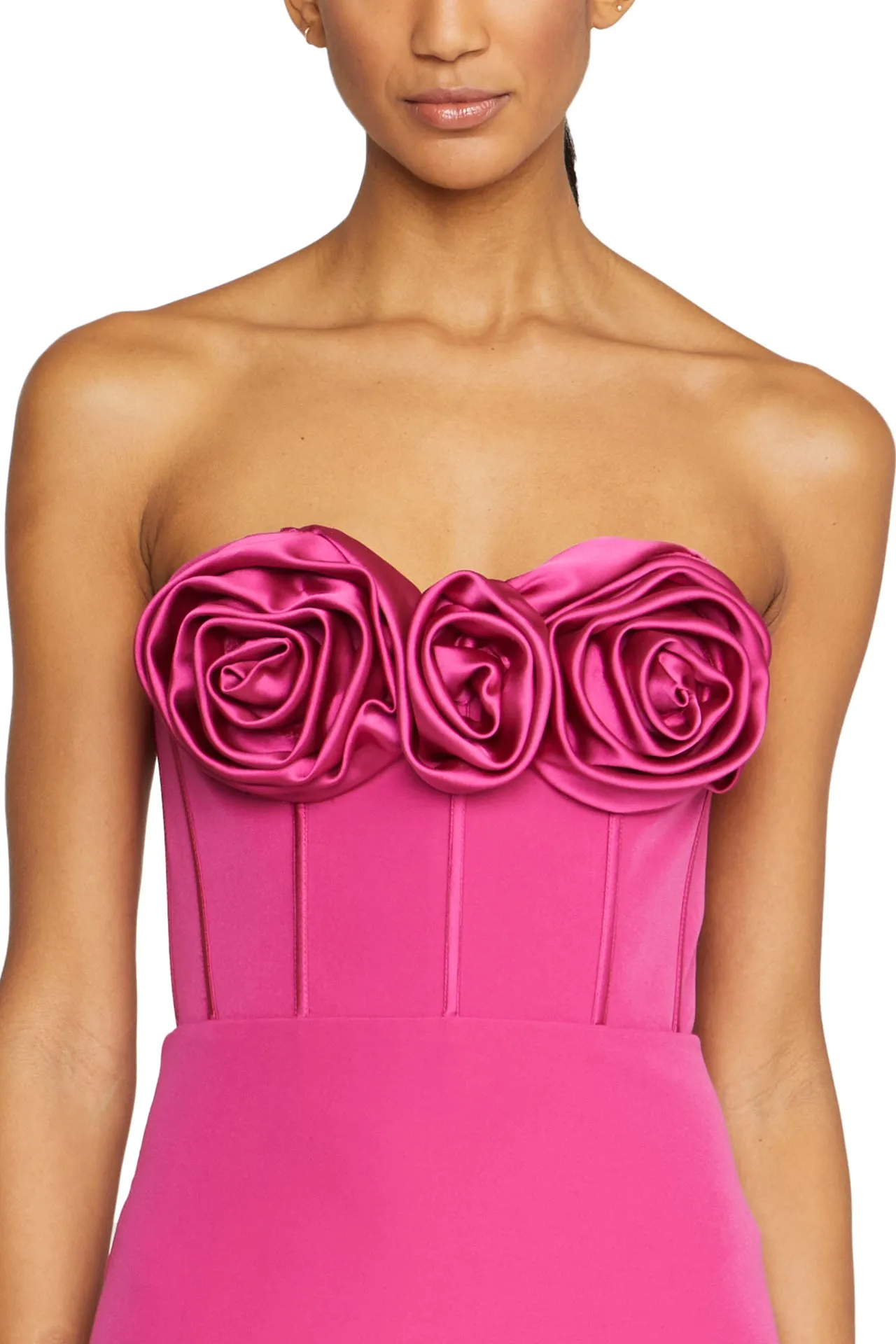 Strapless Crepe Column Gown