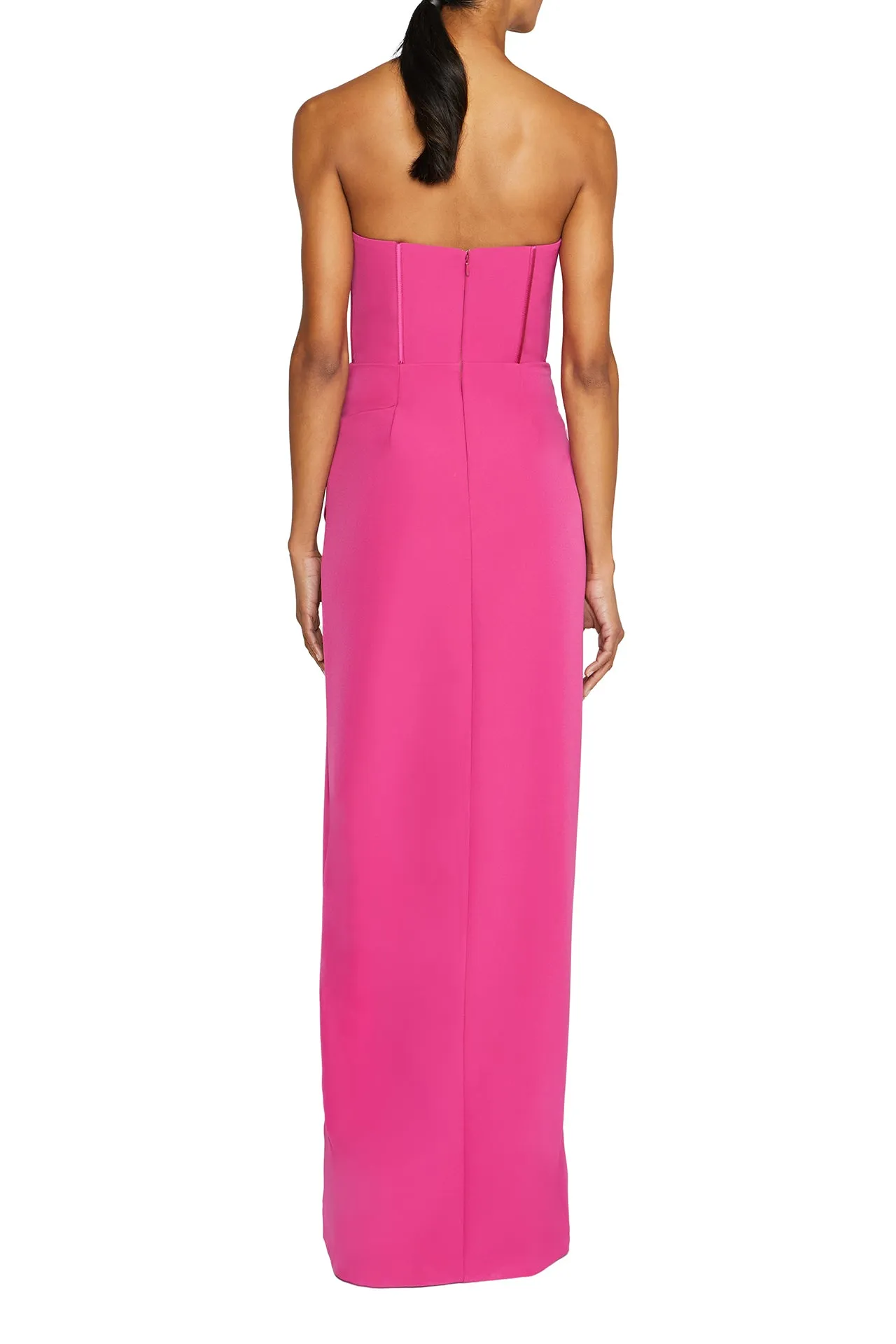 Strapless Crepe Column Gown