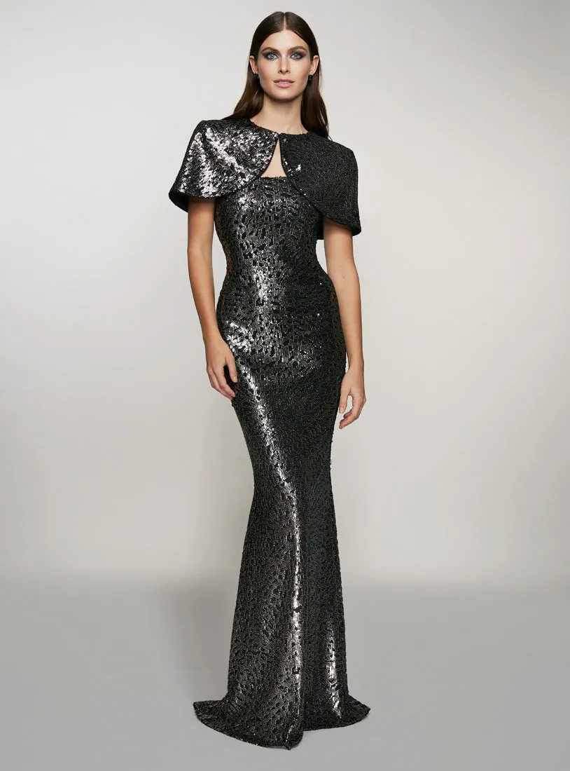 Strapless Gown with Caplet