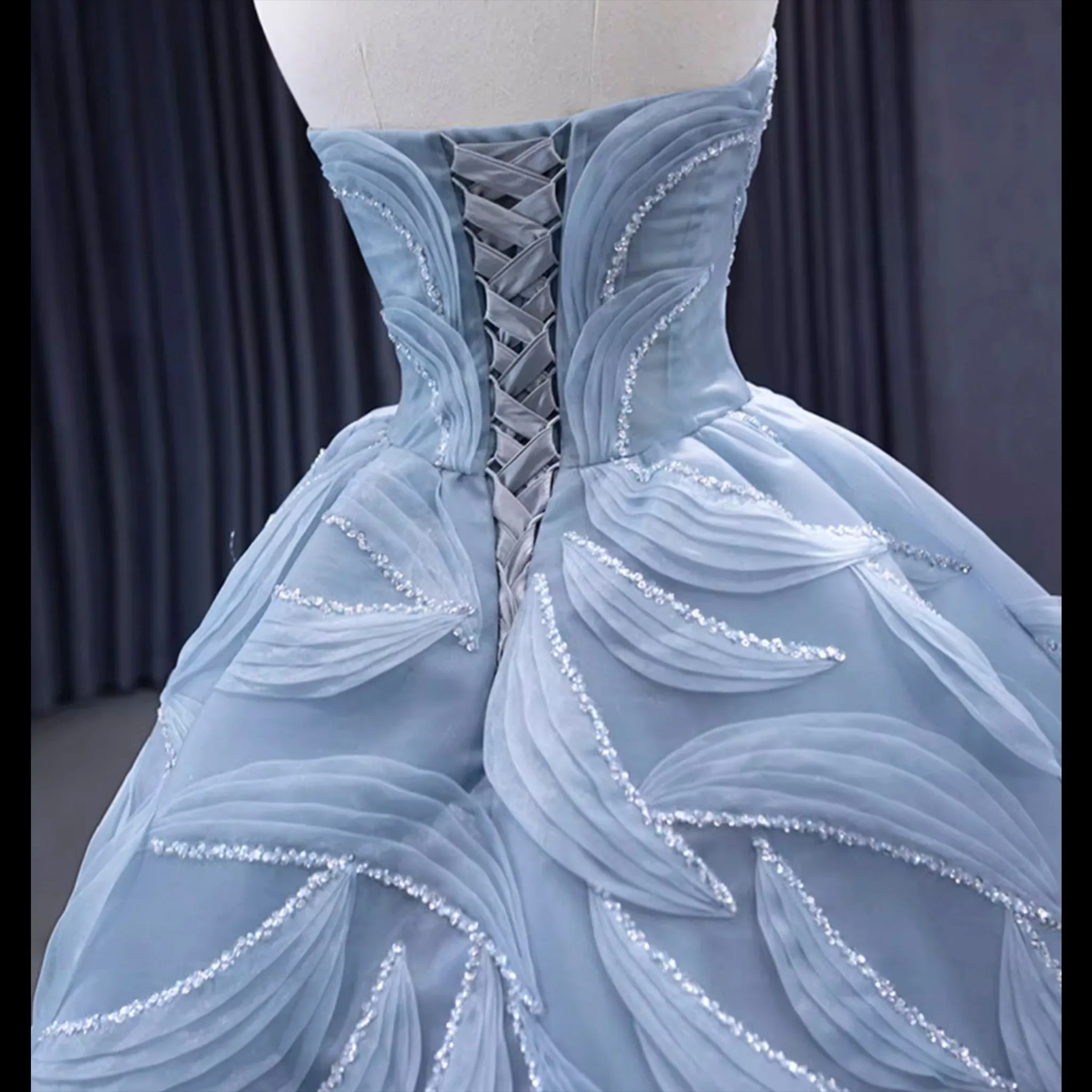 Strapless Tulle Ball Gown Formal Gown Prom Dress with Sweetheart
