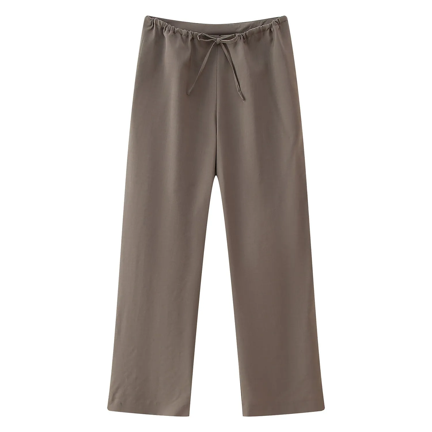 Suit Fabric Halter Top and High-Waisted Tie-Waist Casual Pants Set S-240501-46