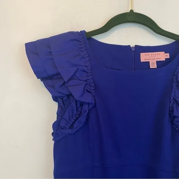 TED BAKER royal blue puff sleeve bodycon mini dress