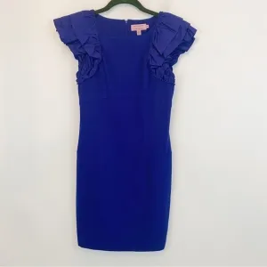 TED BAKER royal blue puff sleeve bodycon mini dress
