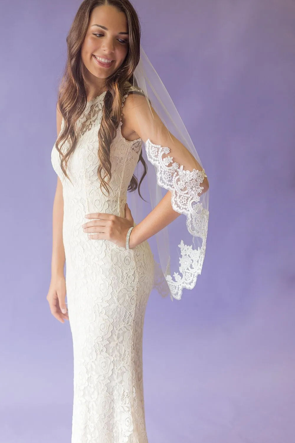The Elizabeth - Sequined Lace Veil