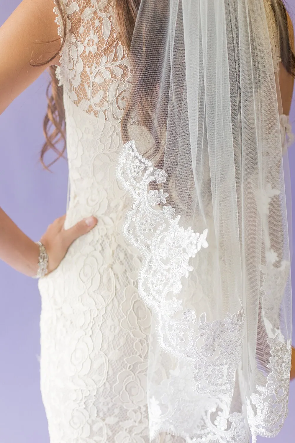 The Elizabeth - Sequined Lace Veil