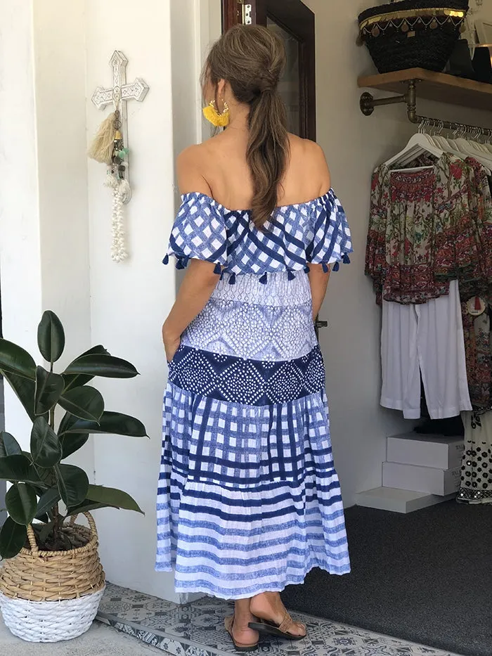 Tierra Off the Shoulder Dress - Ocean