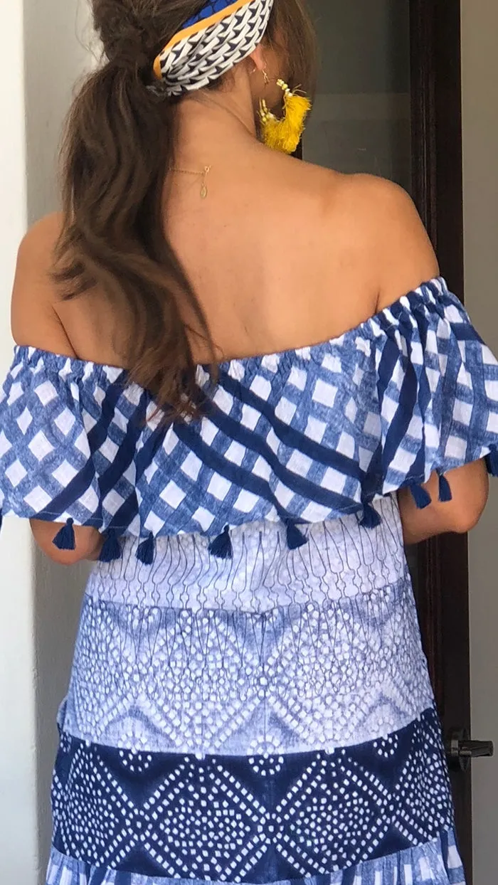 Tierra Off the Shoulder Dress - Ocean