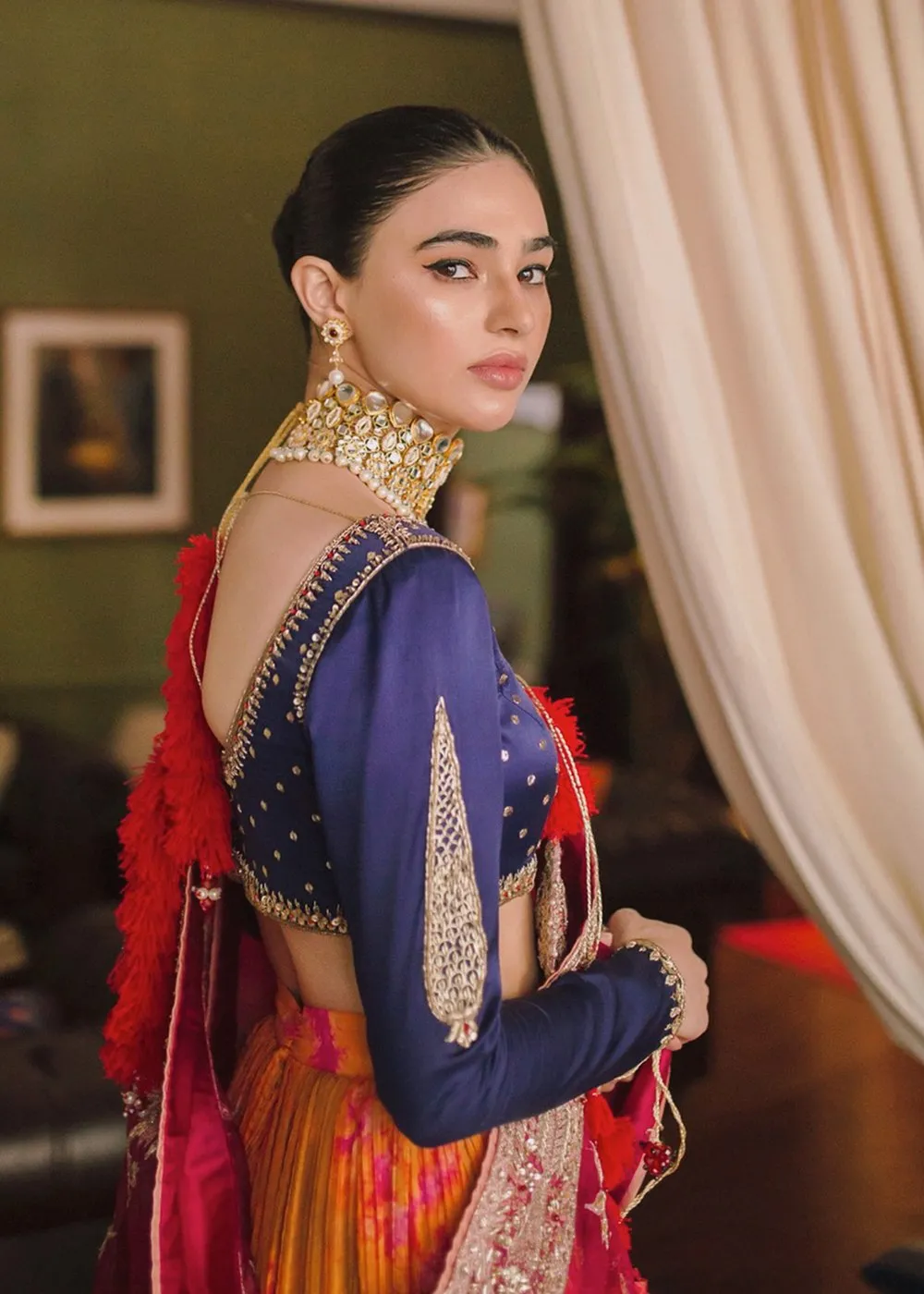 Traditional Colorful Lehnga Choli for Mehndi #Y6224