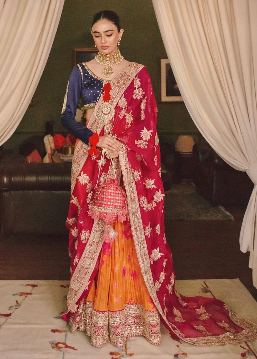 Traditional Colorful Lehnga Choli for Mehndi #Y6224