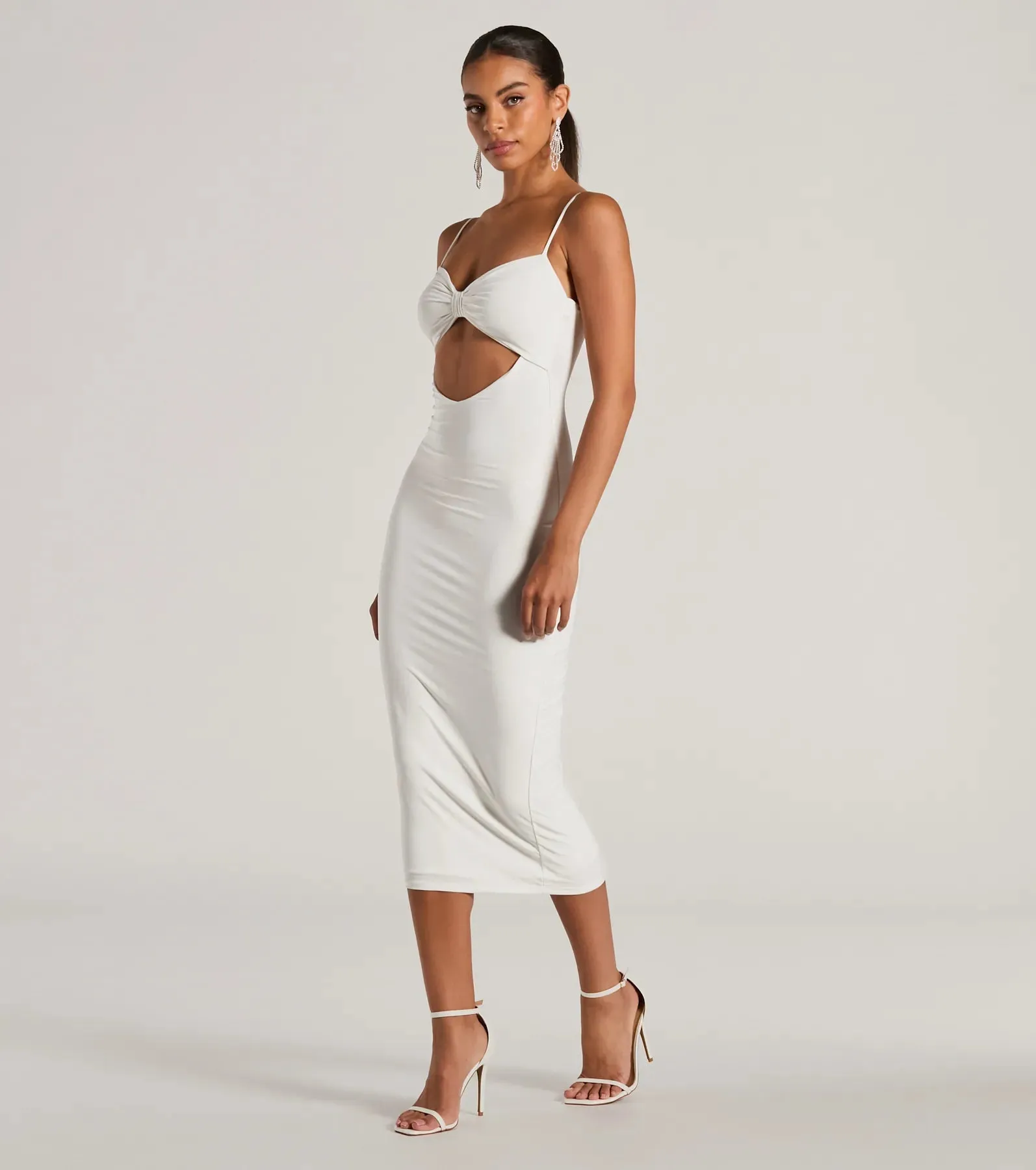 Treat Yourself Sleeveless Bow Cutout Midi Dress
